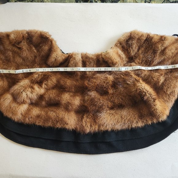 Vintage Beaver Fur and Wool Shall - Picture 7 of 8